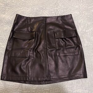 Vegan leather mini skirt